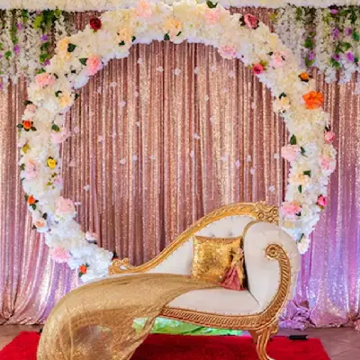 Wedding mandap floral decor